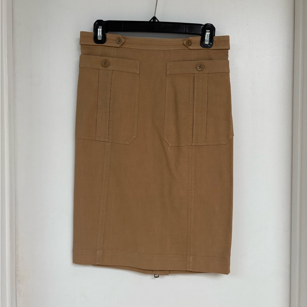 BURBERRY BRIT Khaki Skirt w/ Button Detail and Pockets - Size 4